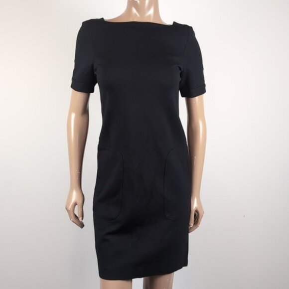 3/$20 Joe Fresh Short Sleeve Dress Cuffed Mini LBD Structured Sheath - Picture 2 of 11